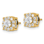 14K Yellow Gold 1 1/2 ct Lab-Created Diamond VS/SI+ G+ Halo Earrings