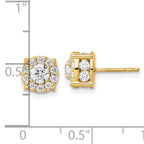 14K Yellow Gold 1 1/2 ct Lab-Created Diamond VS/SI+ G+ Halo Earrings