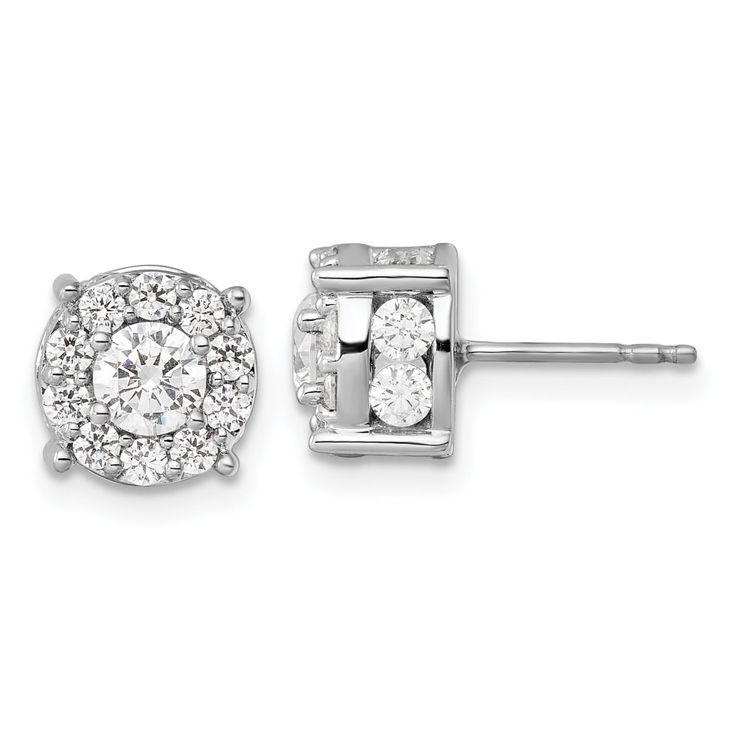 10K White Gold 2 ct Lab-Created Diamond VS/SI+ G+ Halo Earrings