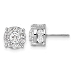 10K White Gold 2 ct Lab-Created Diamond VS/SI+ G+ Halo Earrings