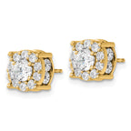 14K Yellow Gold 2 ct Lab-Created Diamond VS/SI+ G+ Halo Earrings