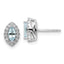 14k White Gold 1/5 carat Lab Grown Diamond VS/SI+ G+ and Aquamarine March Birthstone Post Earrings