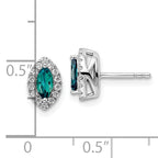 14k White Gold 1/5 carat Lab Grown Diamond VS/SI+ G+ and Lab Created Alexandrite June Birthstone Post Earrings