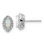 14k White Gold 1/5 carat Lab Grown Diamond VS/SI+ G+ and Lab Created Opal October Birthstone Post Earrings