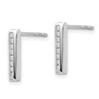 14k White Gold 1/6 carat Lab Grown Diamond VS/SI+ G+ Complete Vertical Bar Post Earrings