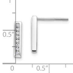 14k White Gold 1/6 carat Lab Grown Diamond VS/SI+ G+ Complete Vertical Bar Post Earrings