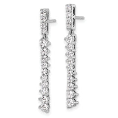 14k White Gold 1 carat Lab Grown Diamond VS/SI+ G+ Complete Dangle Post Earrings