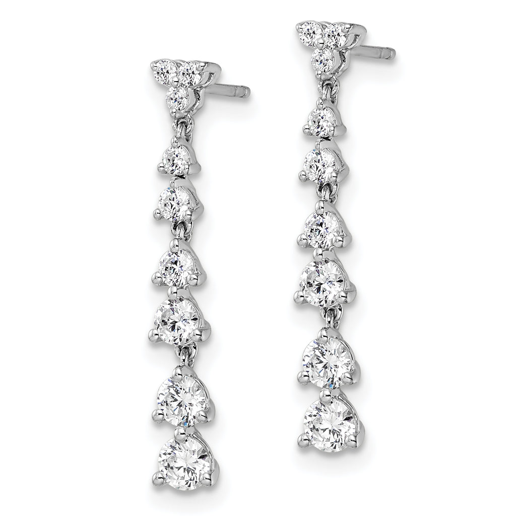 14k White Gold 1 carat Lab Grown Diamond VS/SI+ G+ Complete Dangle Post Earrings