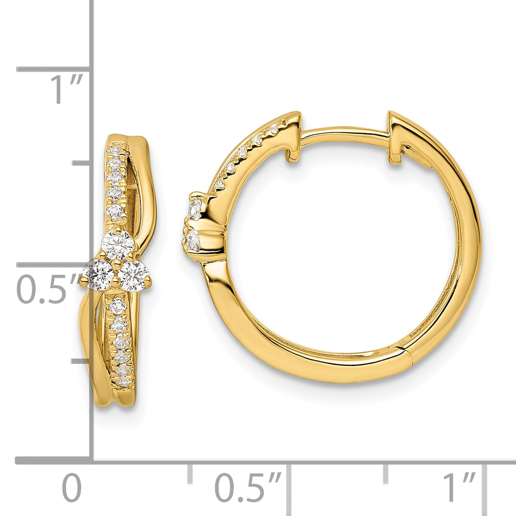 14k 1/3 carat Lab Grown Diamond VS/SI+ G+ Complete Fashion Hinged Hoop Earrings