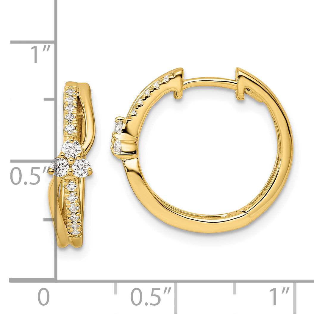14k 1/3 carat Lab Grown Diamond VS/SI+ G+ Complete Fashion Hinged Hoop Earrings