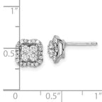 14k White Gold 1/2 carat Lab Grown Diamond VS/SI+ G+ Complete Square Halo Post Earrings