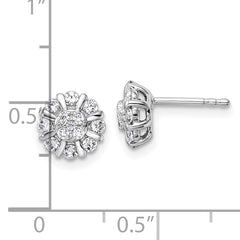 14k White Gold 1/2 carat Lab Grown Diamond VS/SI+ G+ Complete Halo Post Earrings