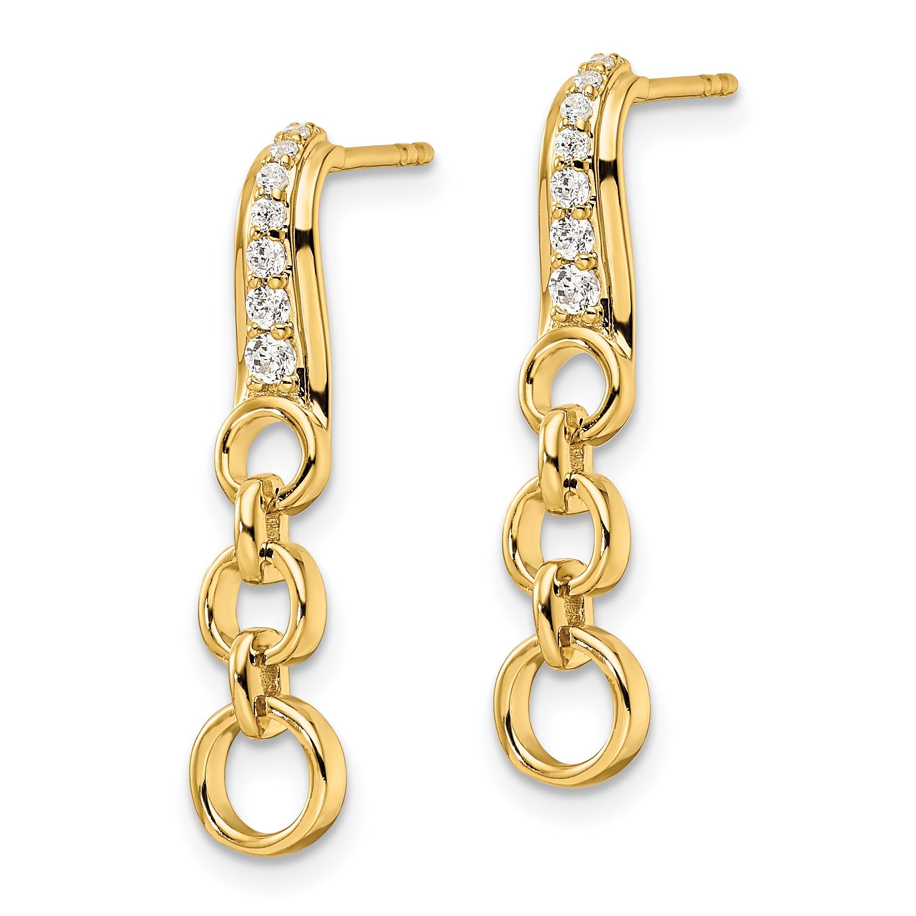 14k 1/8 carat Lab Grown Diamond VS/SI+ G+ Post Dangle Earrings Secondary image
