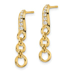 14k 1/8 carat Lab Grown Diamond VS/SI+ G+ Post Dangle Earrings