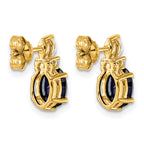Oval Diamond Sapphire Stud Earrings in 14K Yellow Gold (0.17 ct. tw.) - Sophia Jewelers