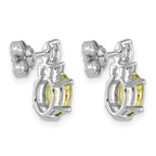 Oval Diamond August/Peridot Stud Earrings in 14K White Gold (0.17 ct. tw.) - Sophia Jewelers