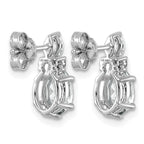 Oval Diamond April/White Topaz Stud Earrings in 14K White Gold (0.17 ct. tw.) - Sophia Jewelers