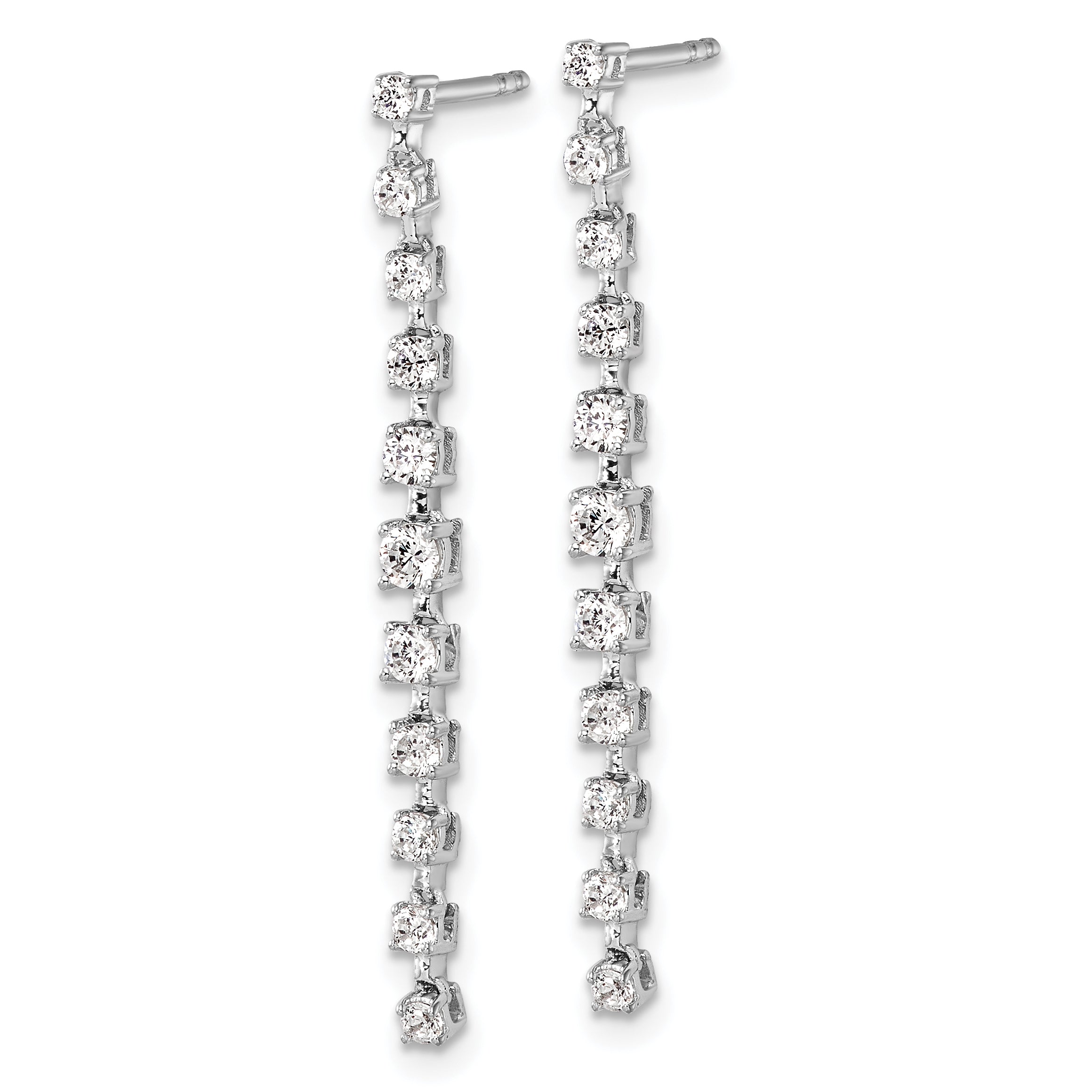 14k White Gold 3/4 carat Lab Grown Diamond VS/SI+ G+ Complete Dangle Post Earrings Secondary image