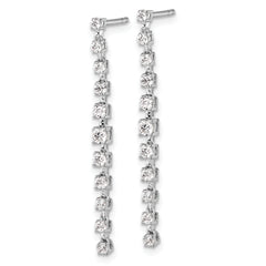 14k White Gold 3/4 carat Lab Grown Diamond VS/SI+ G+ Complete Dangle Post Earrings