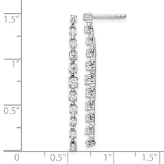 14k White Gold 3/4 carat Lab Grown Diamond VS/SI+ G+ Complete Dangle Post Earrings