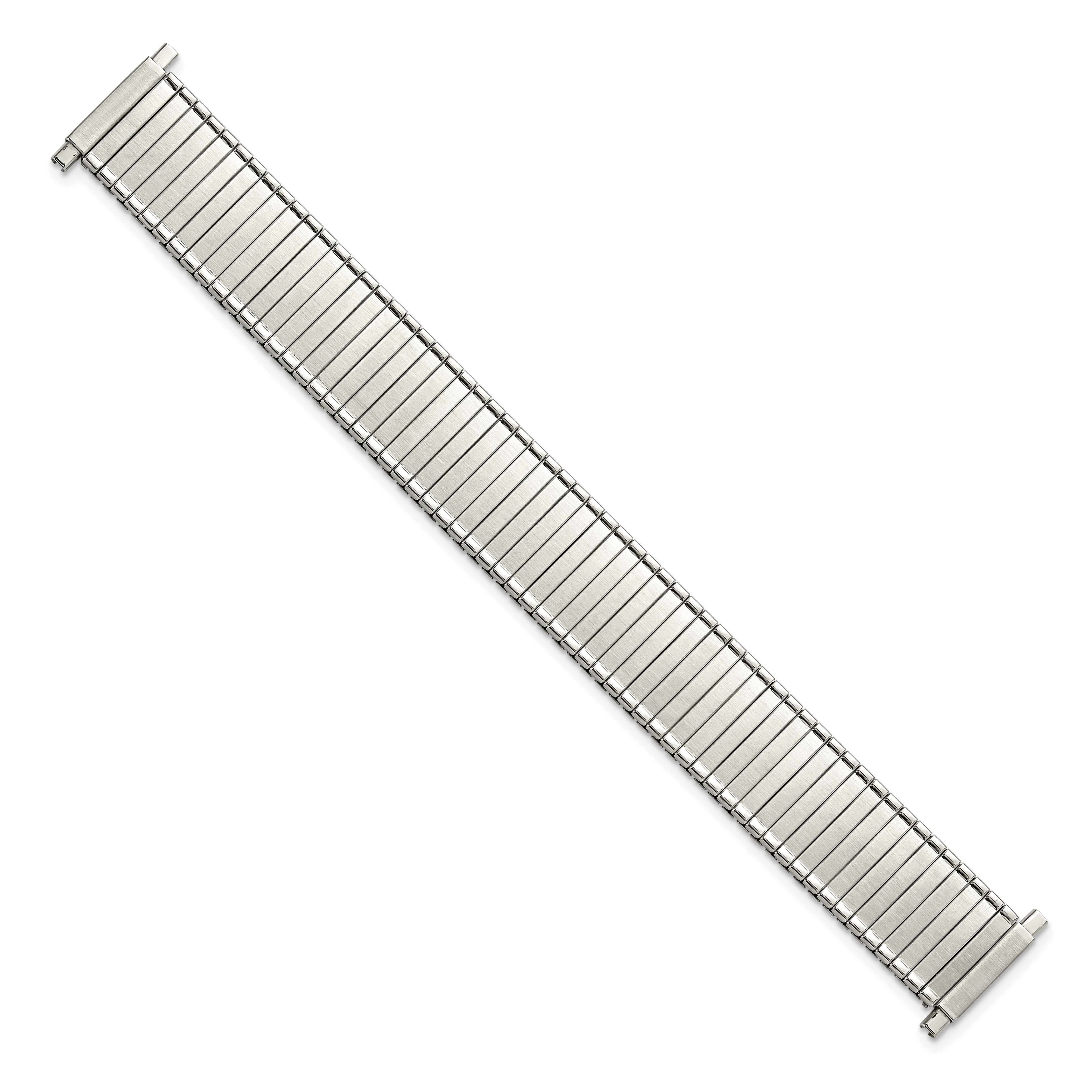 DeBeer 16-20mm Mens Satin and Polished Stainless Steel Thin-Flexo Expansion Link 6.25 inch Watch Band