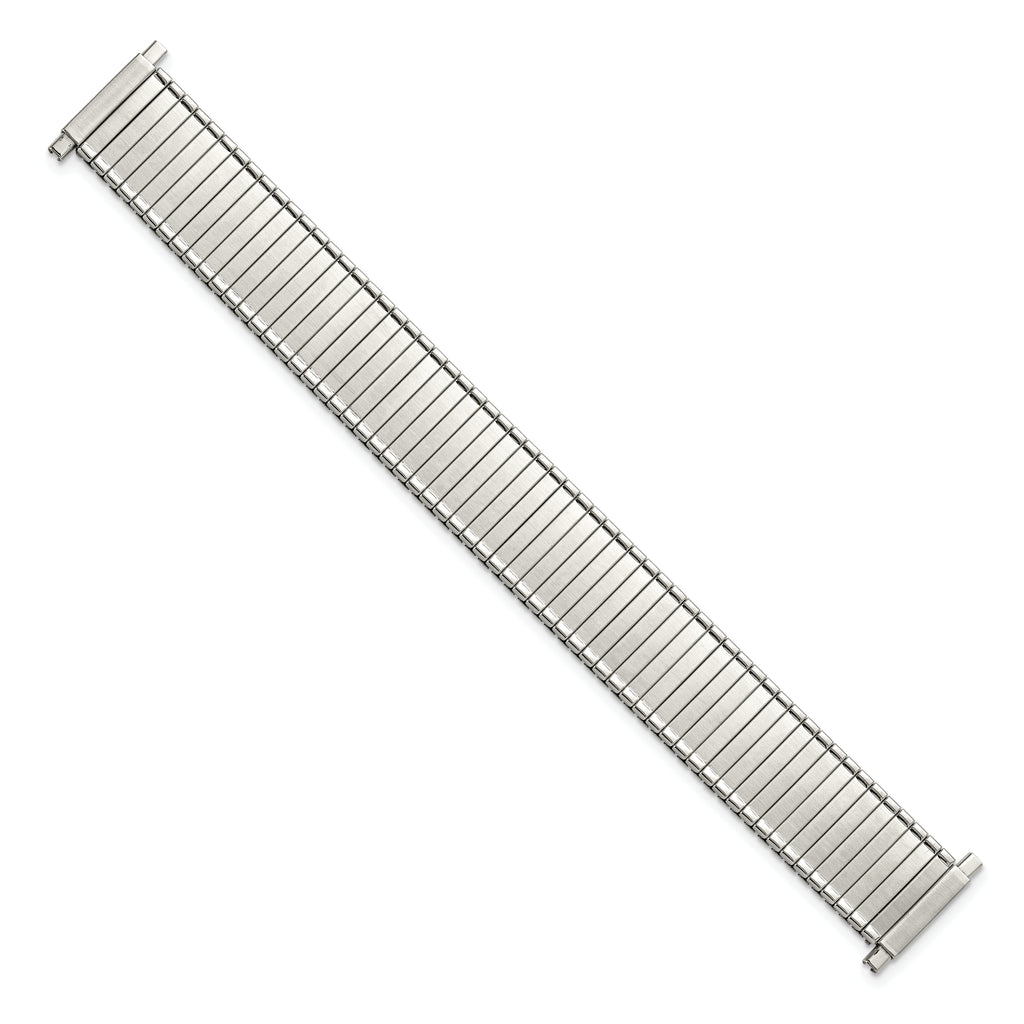16-20mm Mens Satin and Polished Stainless Steel Thin-Flexo Expansion Link 6.25 inch Watch Band