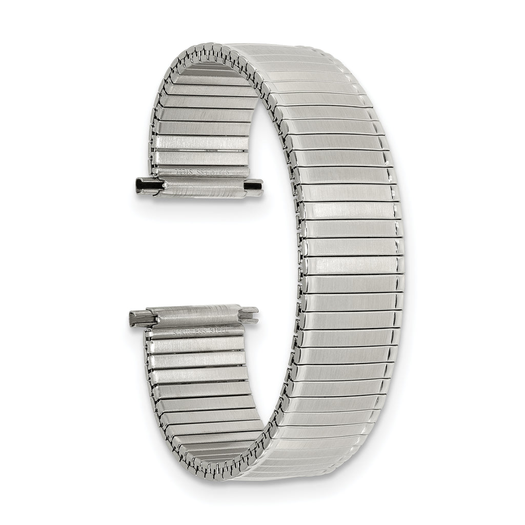 16-20mm Mens Satin and Polished Stainless Steel Thin-Flexo Expansion Link 6.25 inch Watch Band