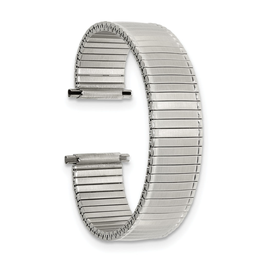 DeBeer 16-20mm Mens Satin and Polished Stainless Steel Thin-Flexo Expansion Link 6.25 inch Watch Band