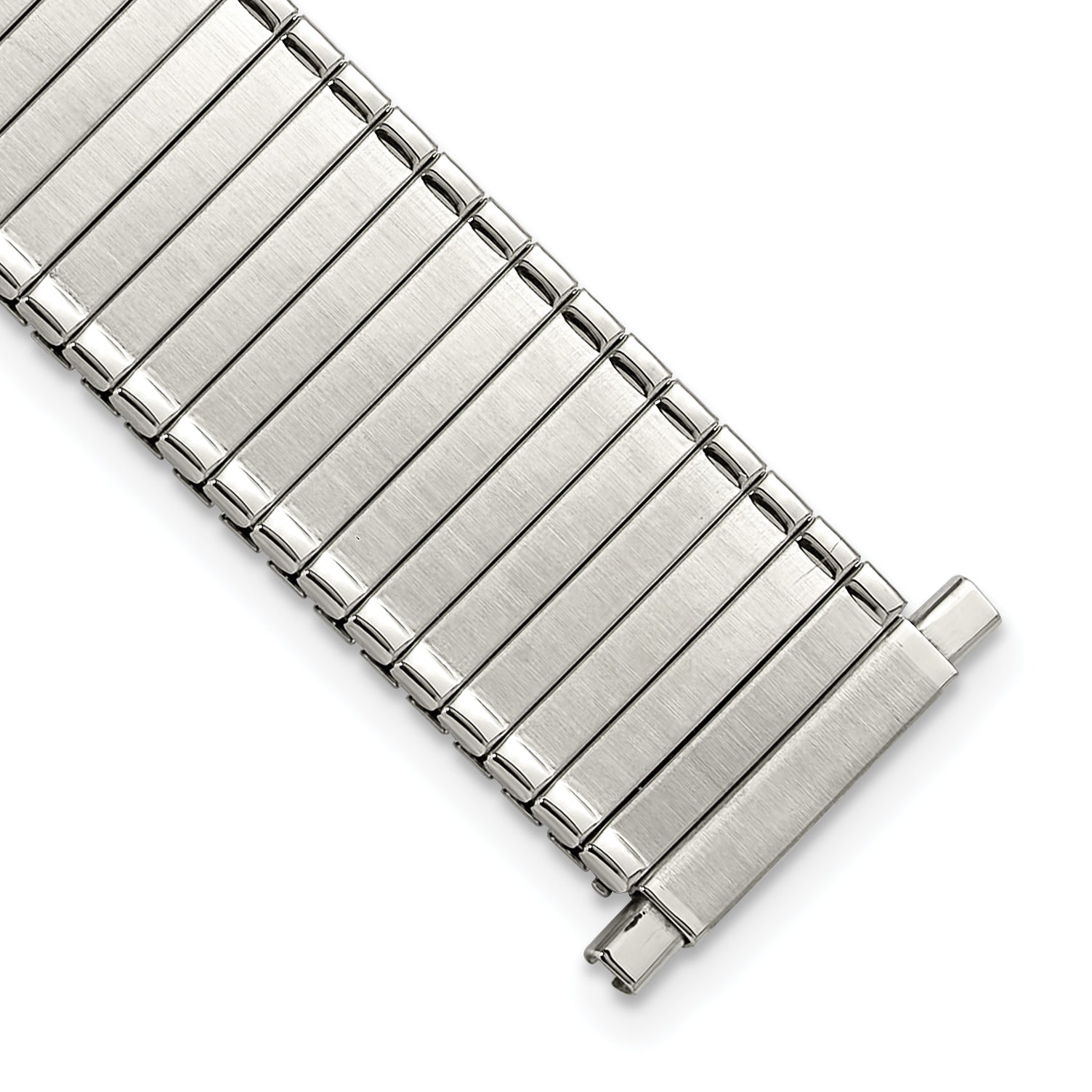 16-20mm Mens Satin and Polished Stainless Steel Thin-Flexo Expansion Link 6.25 inch Watch Band Main image