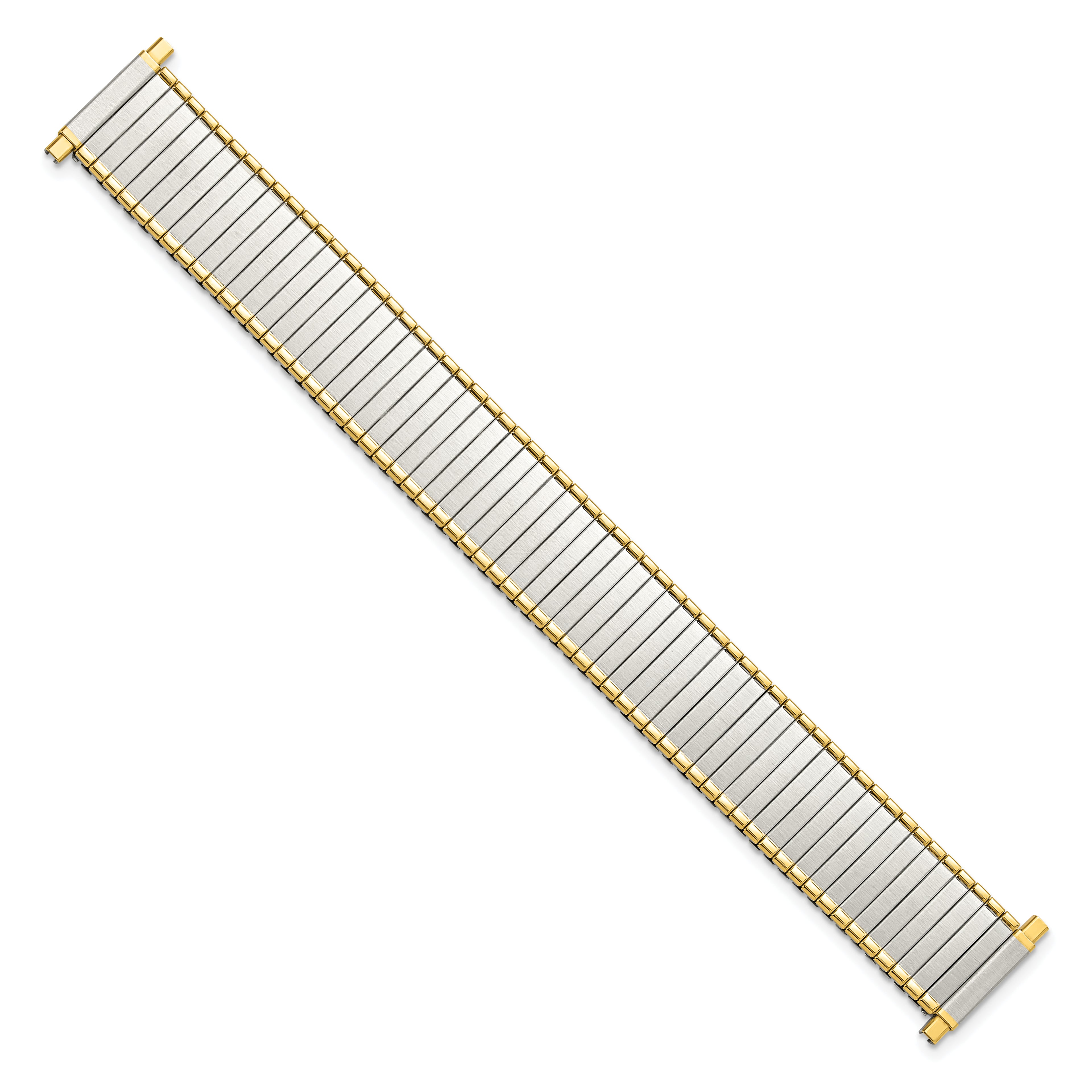 16-20mm Mens Satin and Polished Two-tone Stainless Steel Thin-Flexo Expansion Link 6.25 inch Watch Band