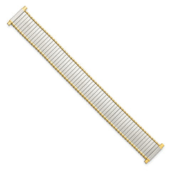 DeBeer 16-20mm Mens Satin and Polished Two-tone Stainless Steel Thin-Flexo Expansion Link 6.25 inch Watch Band