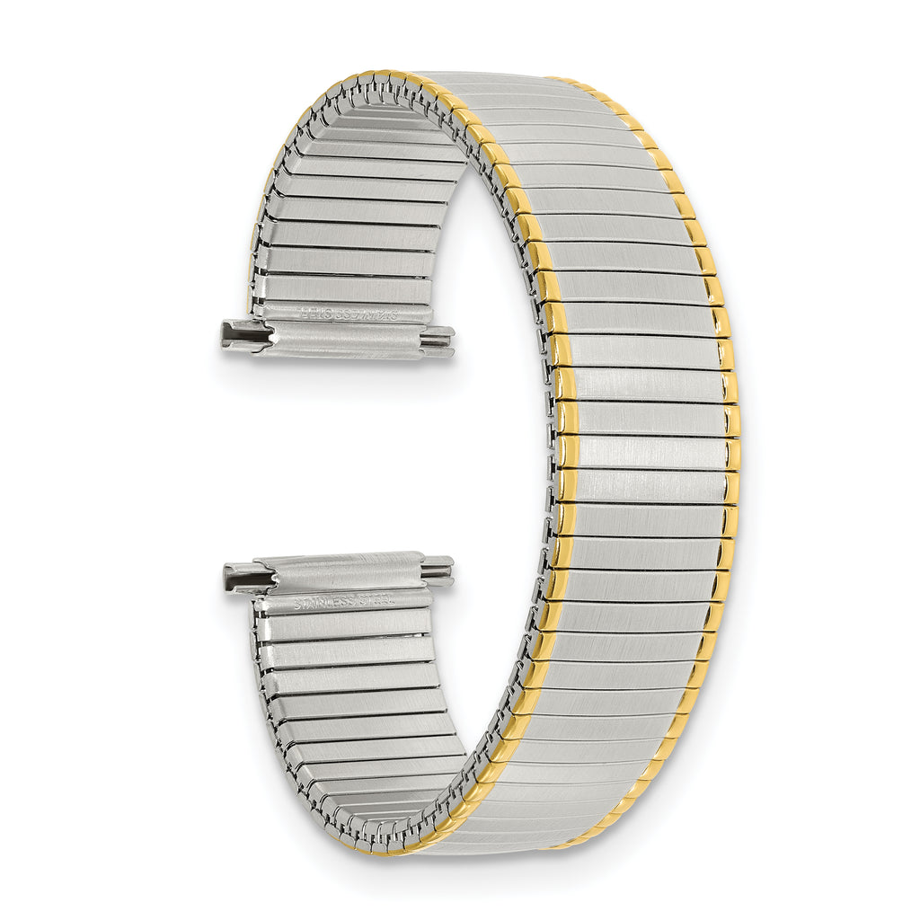 16-20mm Mens Satin and Polished Two-tone Stainless Steel Thin-Flexo Expansion Link 6.25 inch Watch Band