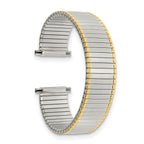 DeBeer 16-20mm Mens Satin and Polished Two-tone Stainless Steel Thin-Flexo Expansion Link 6.25 inch Watch Band
