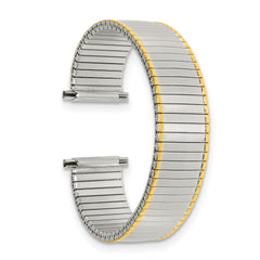 DeBeer 16-20mm Mens Satin and Polished Two-tone Stainless Steel Thin-Flexo Expansion Link 6.25 inch Watch Band