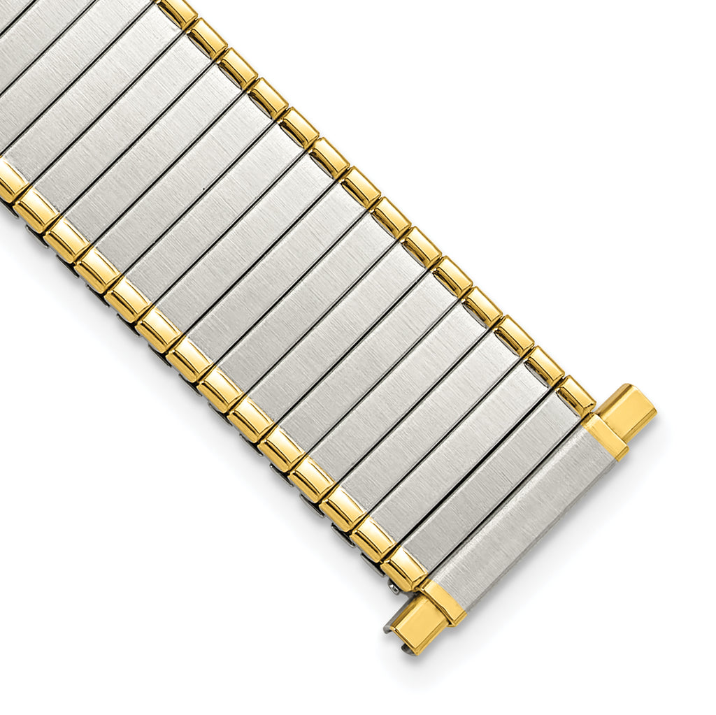 16-20mm Mens Satin and Polished Two-tone Stainless Steel Thin-Flexo Expansion Link 6.25 inch Watch Band