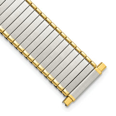 DeBeer 16-20mm Mens Satin and Polished Two-tone Stainless Steel Thin-Flexo Expansion Link 6.25 inch Watch Band