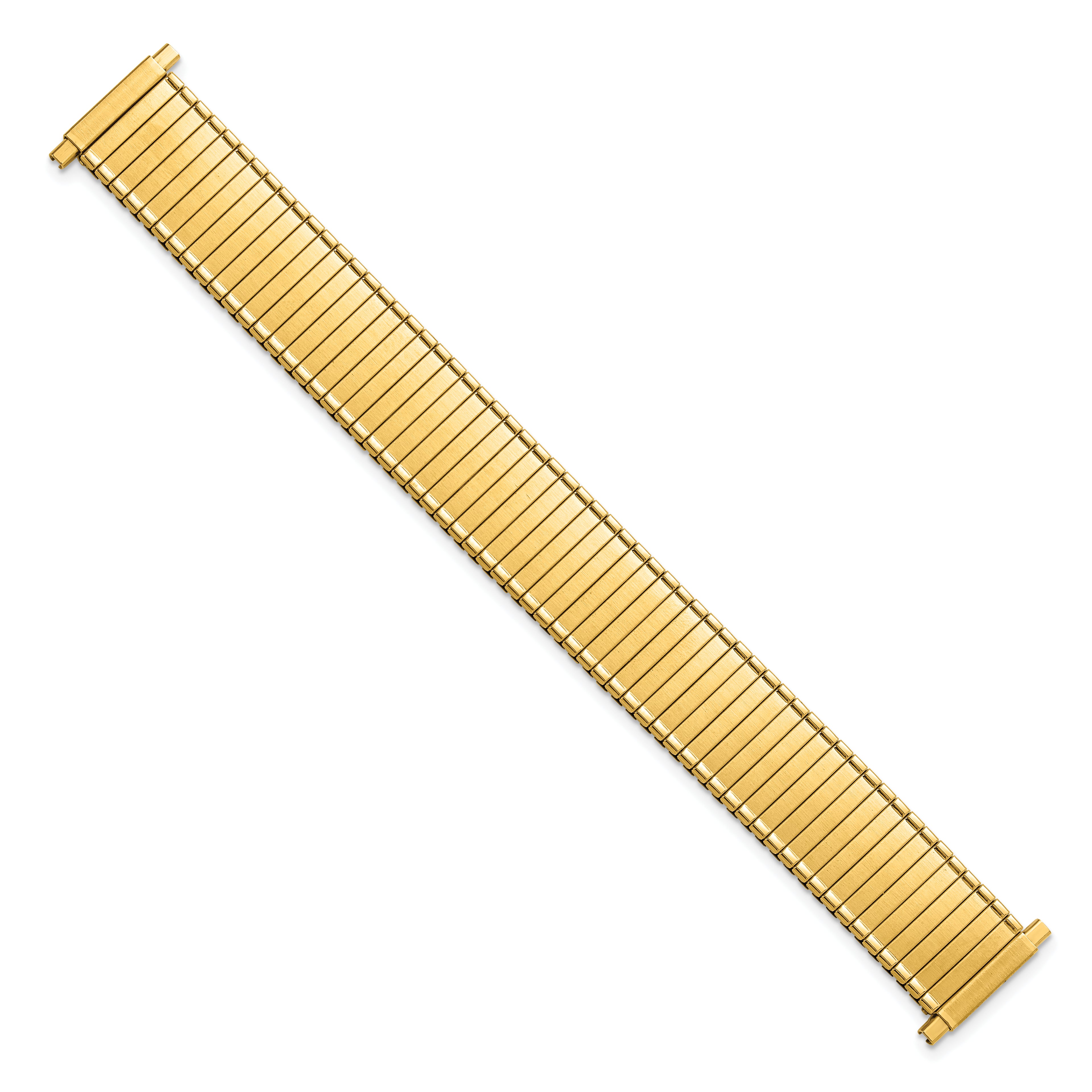 16-20m Mens Satin and Polished Gold-tone Stainless Steel Thin-Flexo Expansion Link 6.25 inch Watch Band
