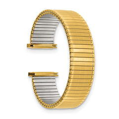 DeBeer 16-20m Mens Satin and Polished Gold-tone Stainless Steel Thin-Flexo Expansion Link 6.25 inch Watch Band
