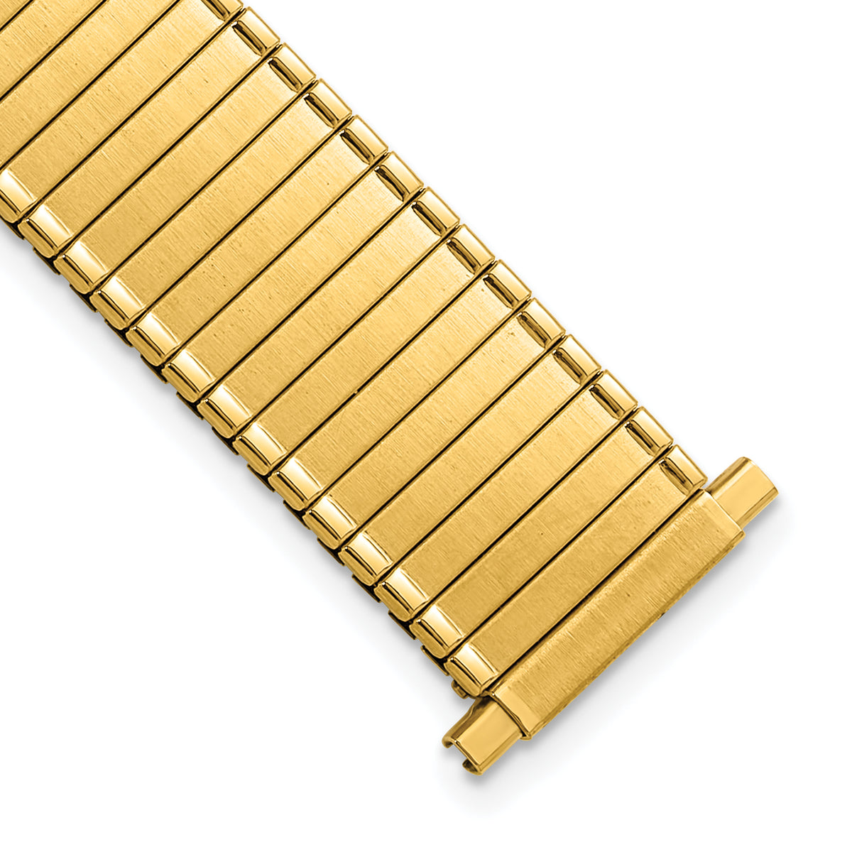DeBeer 16-20m Mens Satin and Polished Gold-tone Stainless Steel Thin-Flexo Expansion Link 6.25 inch Watch Band