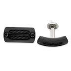 Edward Mirell Black Ti Cable & Black Spinel w/ Silver Bezel Cufflinks