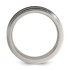 Edward Mirell Titanium Grooved Blue Anodized Flat 7.5mm Band