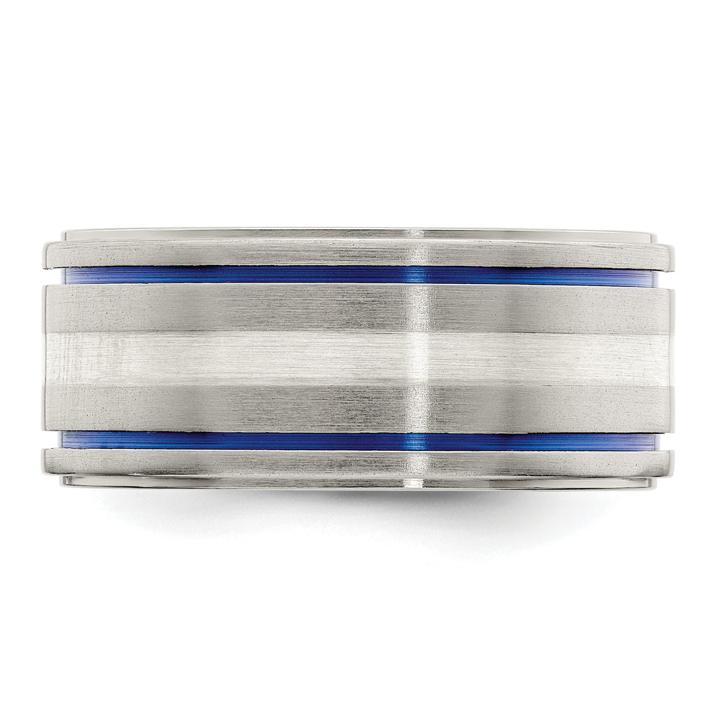 Edward Mirell Titanium w/Argentium Sterling Silver Anodized 10mm Band