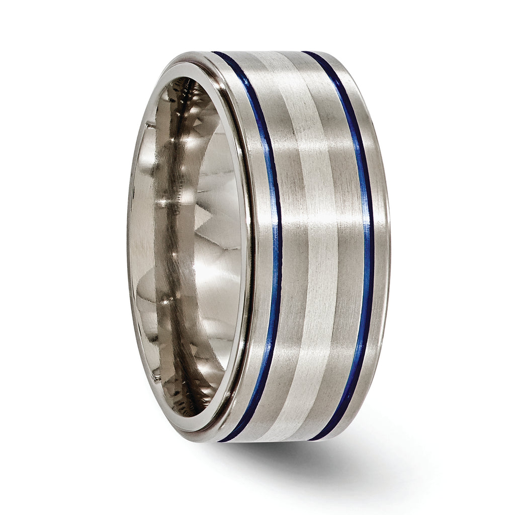 Edward Mirell Titanium w/Argentium Sterling Silver Anodized 10mm Band