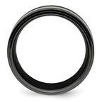 Edward Mirell Black Ti Sterling 925 & Grooved Blue Anodized Band