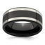 Edward Mirell Titanium Black Ti & Sterling Silver Inlay 9mm Band