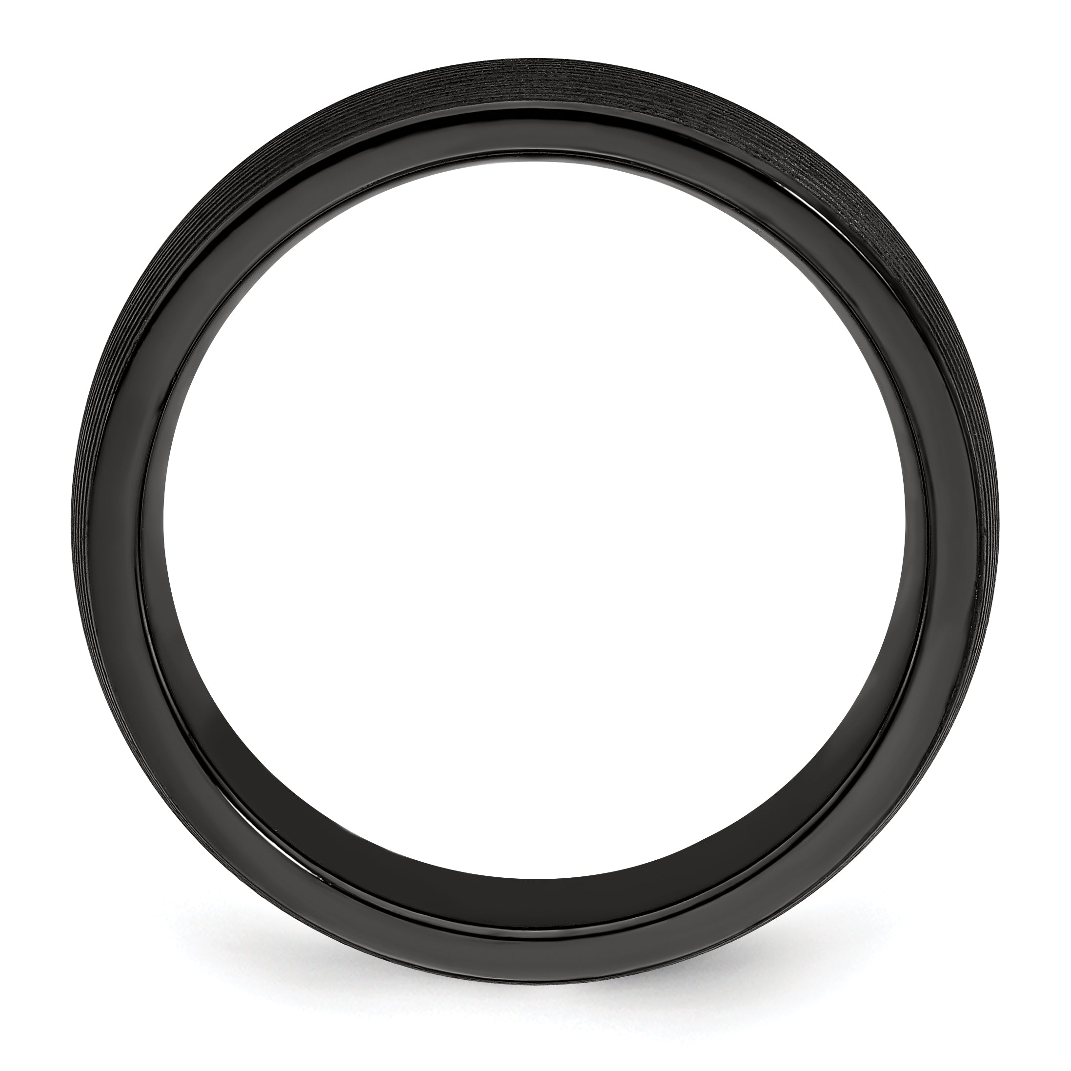 Edward Mirell Titanium Black Ti Domed Textured Lines 6mm Band Secondary image