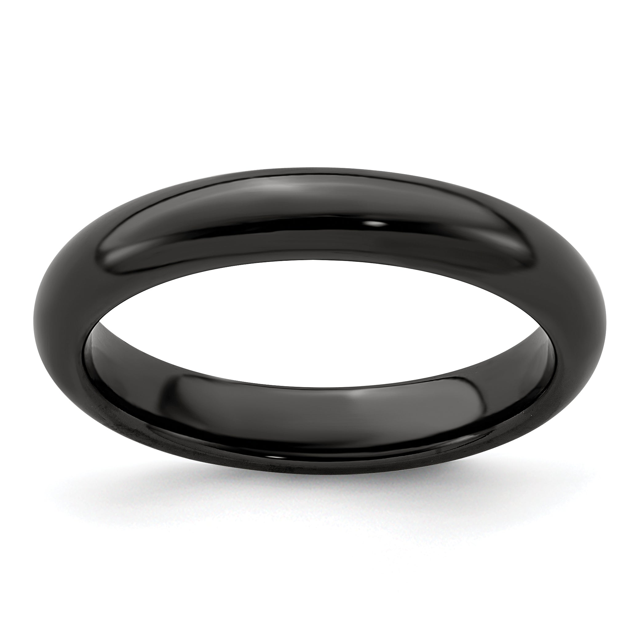 Edward Mirell Titanium Black Ti Polished Domed 4mm Band Main image