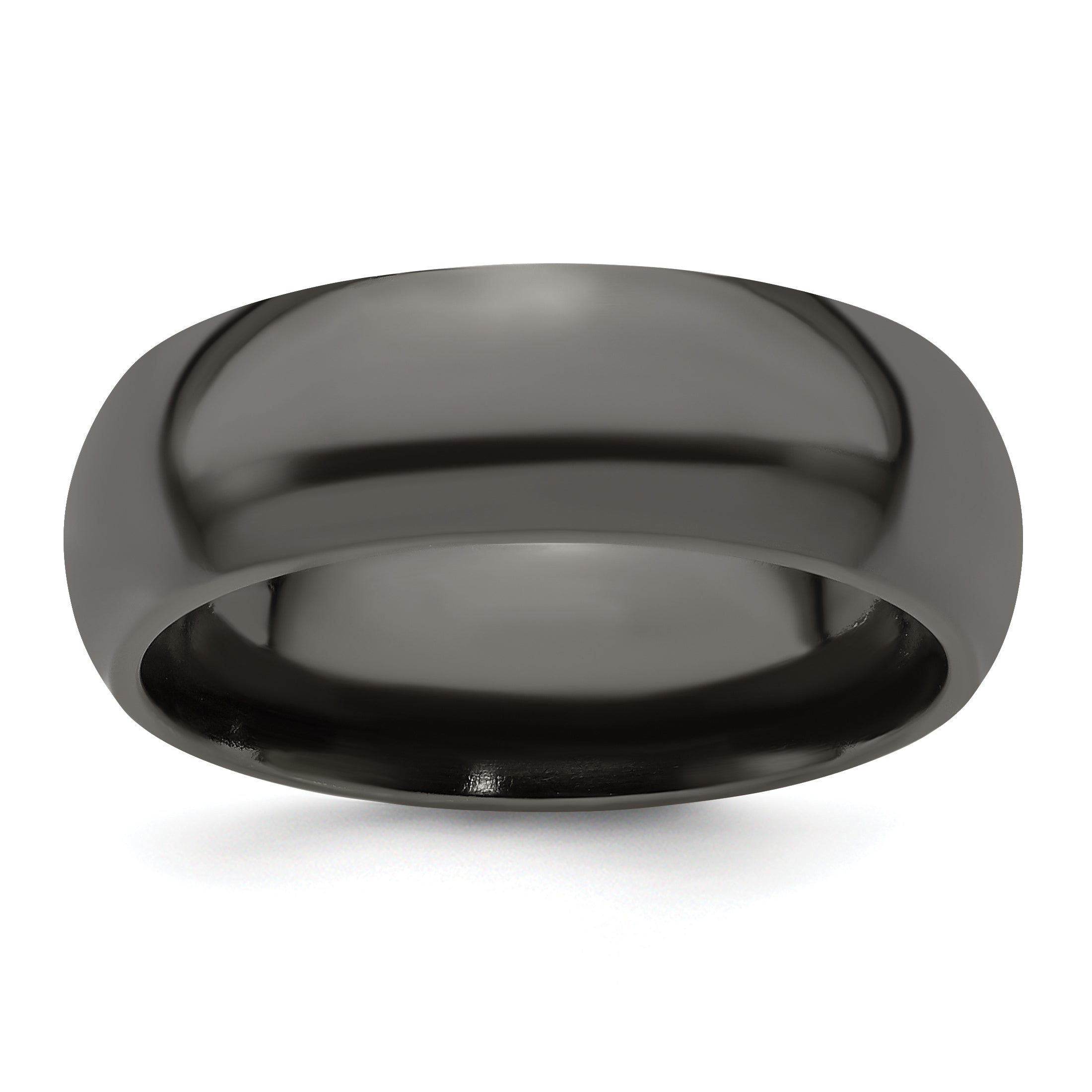 Edward Mirell Titanium Black Ti Polished Domed 8mm Band Main image