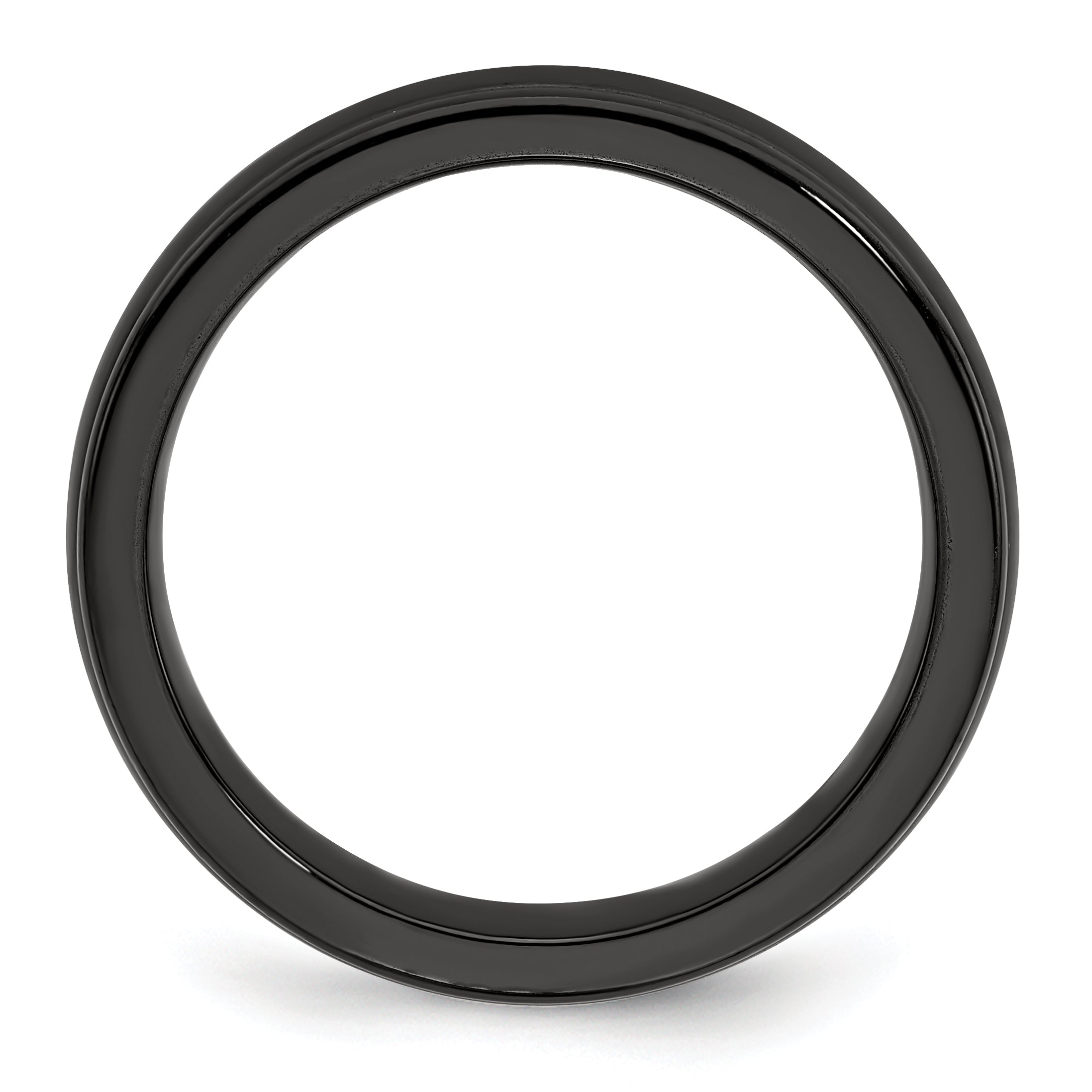 Edward Mirell Titanium Black Ti Triple Domed Grooved Edges 4mm Band Secondary image