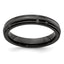 Edward Mirell Titanium Black Ti Triple Domed Grooved Edges 4mm Band